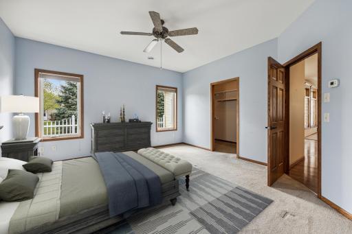 Virtually staged Primary bedroom