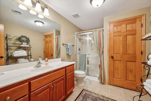 Another oversized bathroom in the lower level. Complete with linen closet and ceramic tile