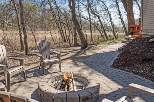 Privacy and seclusion while enjoying the fire next to the wetlands.