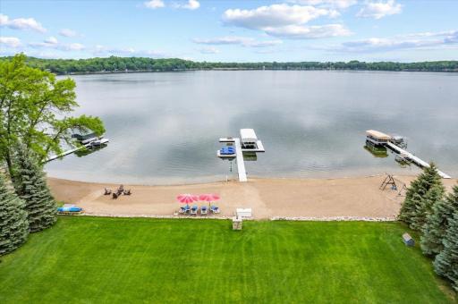 146 feet of sandy shoreline. Your own private beach to enjoy.