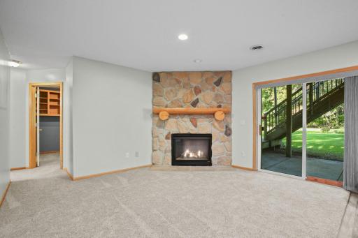Lower-Level Family Room with Gas Fireplace