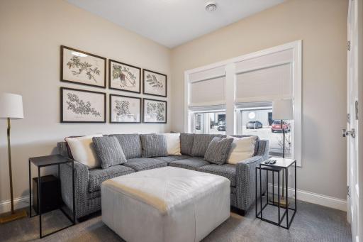 A third Bedroom is located on the main level and features a wall closet. This space could also work well for a Home Office â the tranquil space would be great for working from home.
