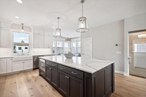 The centerpiece of the gourmet Kitchen is the beautiful island that measures over 9-feet and offers plenty of room to connect with family and friends as you whip up tasty meals.