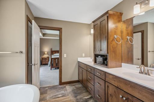 Beautifully organized and spaciously functional bathroom