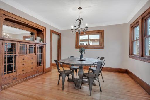 Spacious dining room with stunning built-in hutch!
