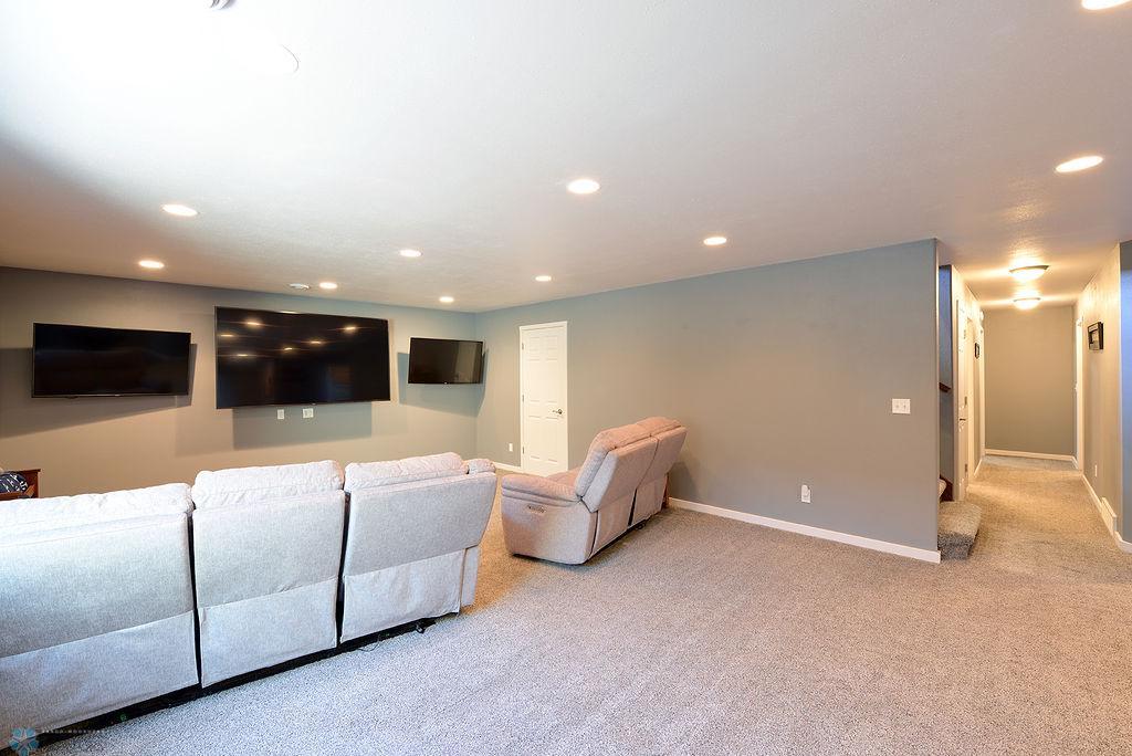 View of Large Walk-in Storage Closet Off Family Room