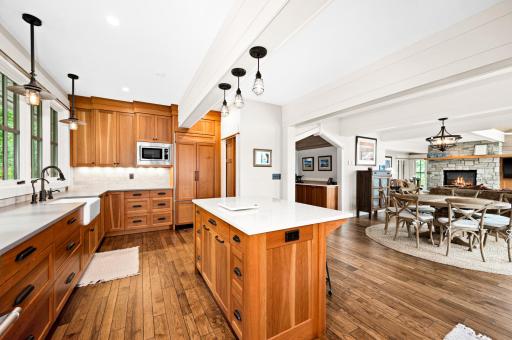 Main Level: Hand-crafted cherry cabinets (Stephens Cabinets-Twin Cities), Stainless Steel Kitchen-Aid Appliances