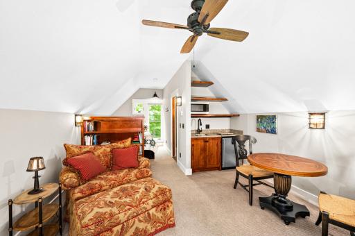 2nd Level: Carriage/Guest House features a One Bedroom with 3/4 Bathroom, Kitchenette with Sink, Small Frig and Microwave...