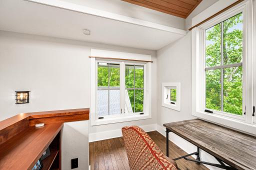 3rd Level: Room in Tower surrounded by Windows with GORGEOUS views of Lake and Woods...
