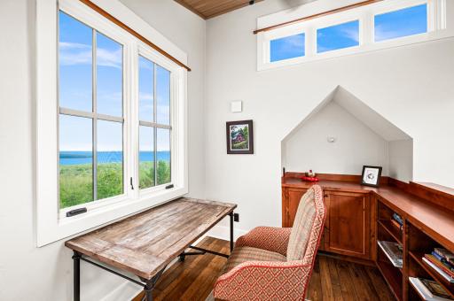 ...Built-In Cabinet and Bookcase...with Peaked Ceiling!