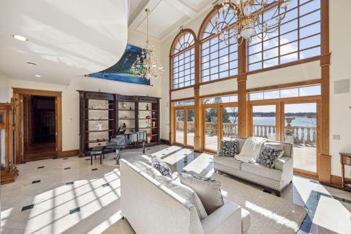 This wonderful space opens to a massive outdoor patio with views of Lake Minnetonka.