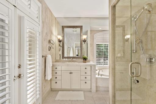Walk-In shower with access outside to new Master Spas hot tub!