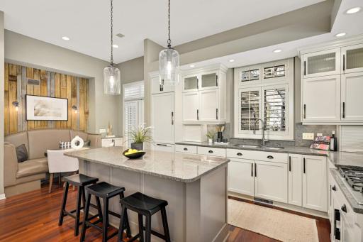 Panel ready appliances with Sub-Zero fridge, Asko Dishwasher, Thermador 6-Burner cooktop, and KitchenAid double oven!