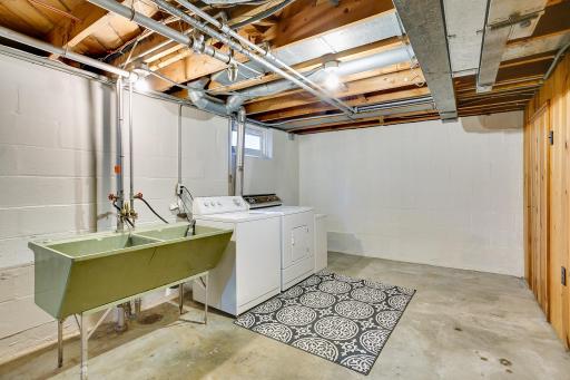 Large laundry space with great potential for a finished space.