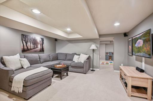 Lower-level media room perfect for movie night!