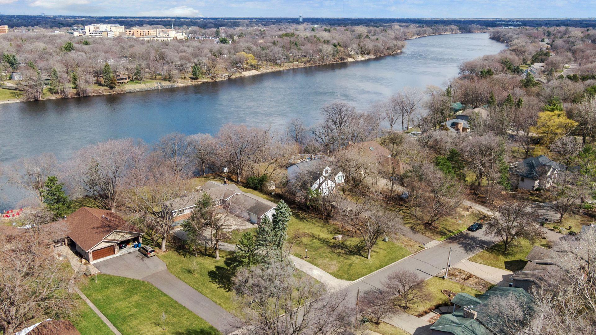 Aerial view showcases your .86 acre double lot