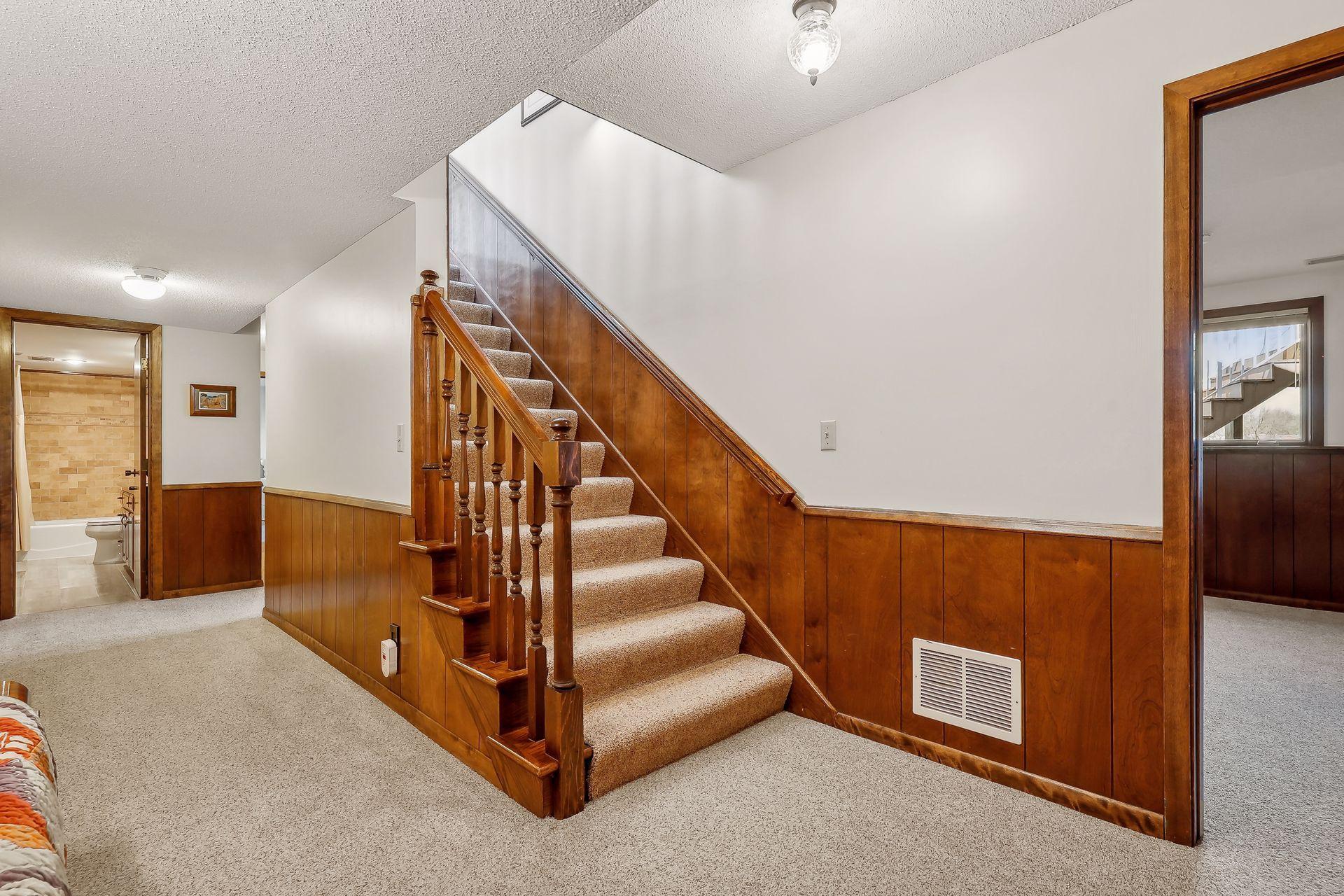 Spacious lower level hallway