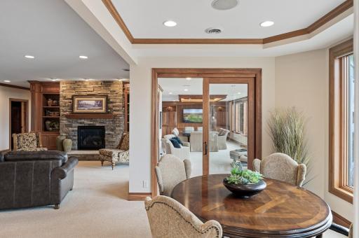 Plenty of gathering options in this spacious lower level.