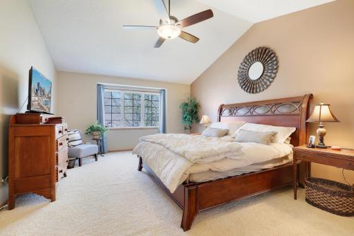 This primary bedroom is your private retreat complete with luxury bath and walk in closet