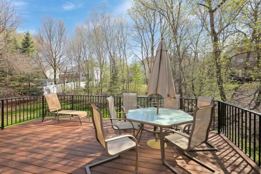 The amenities continue outdoors with flat usable backyard and newer composite decking