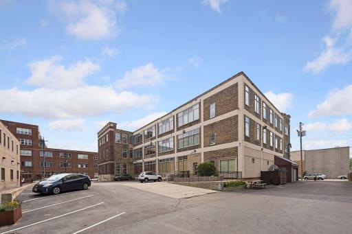 Rear view of 918 Lofts - this unit includes 2 additional parking spots in the building's surface lot!