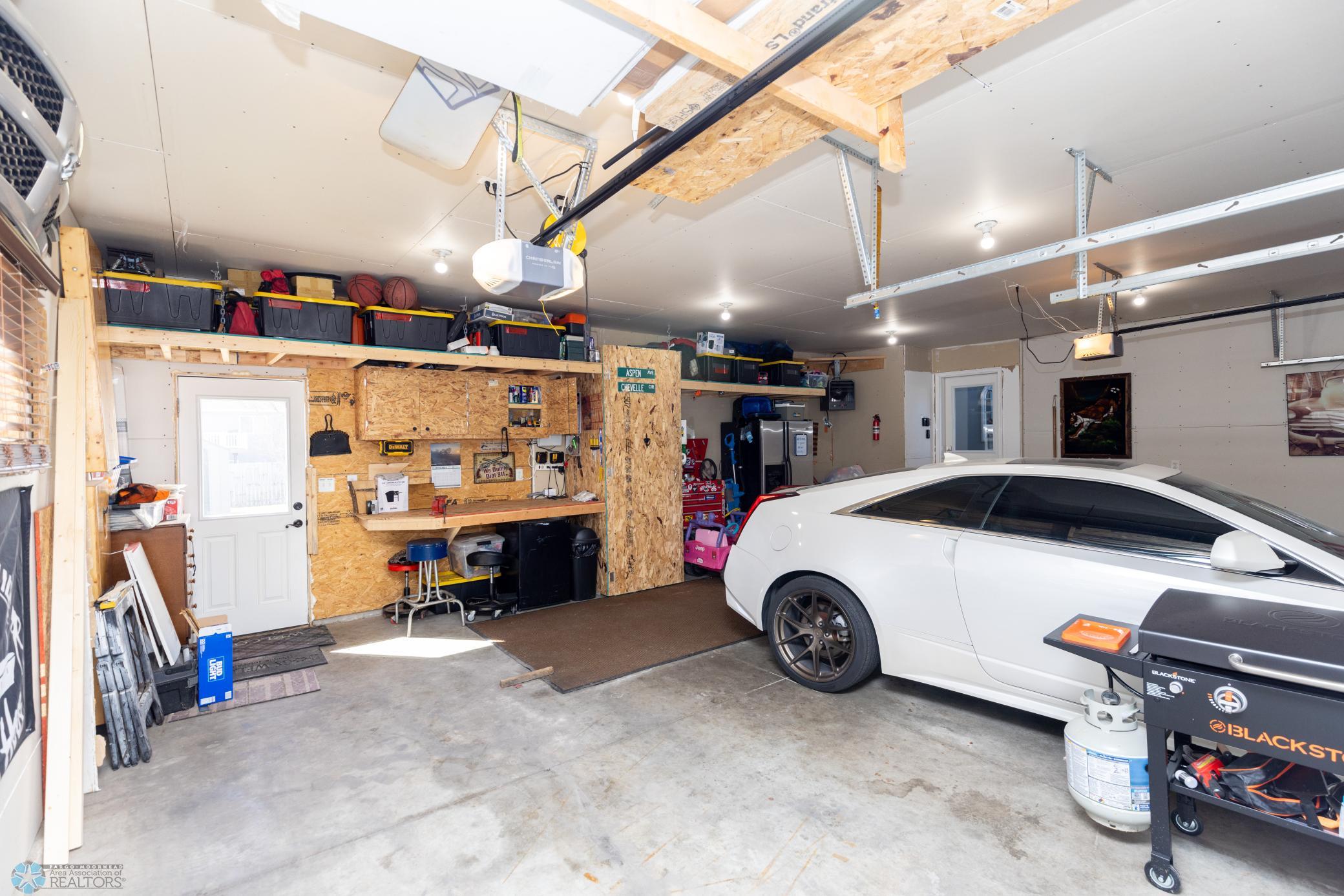 Fully Sheetrocked with electric heater.