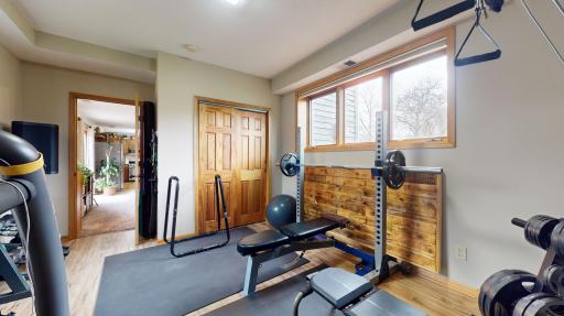 Lower level Office/Exercise room with large windows for lots of nautral light. NOT LEGAL BEDROOM SINCE SEPTIC SIZE ONLY ALLOWS 3 BDRMS
