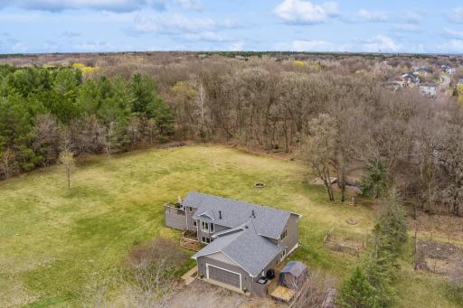 Aerial view of your 2.5 acre lot including lots of trees in backyard