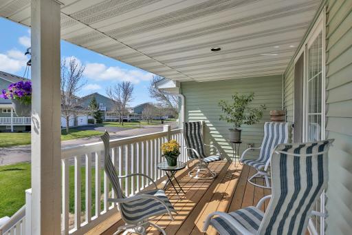 Great front porch with room for table and chairs.