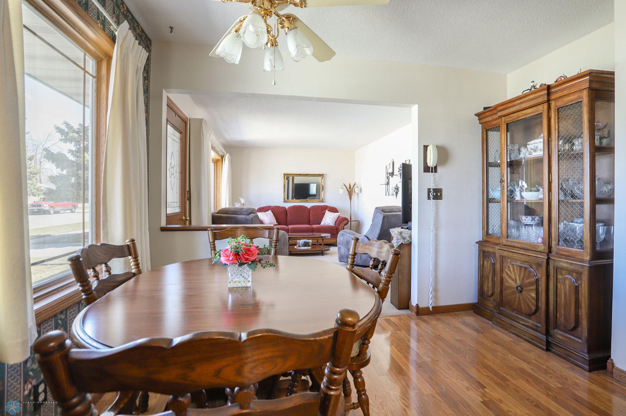 Dining area with view to living room