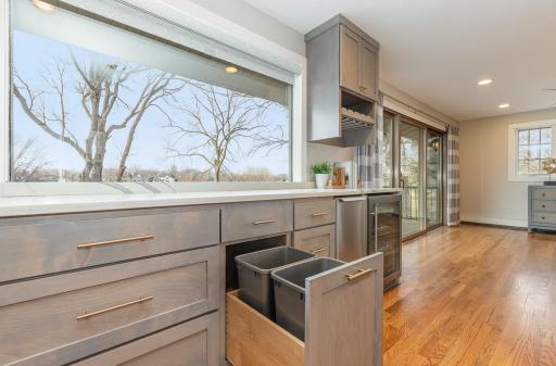 Custom pull-out garbage and recycling drawer!
