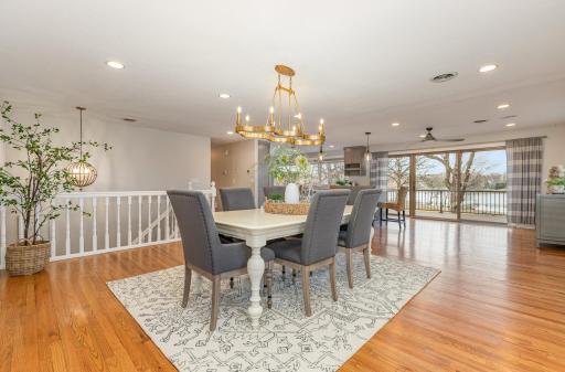 The dining area has plenty of space to have a table large enough to seat 12 people!