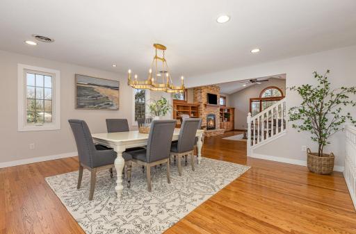 The flow of this home from the kitchen, dining area and living room is very open concept.