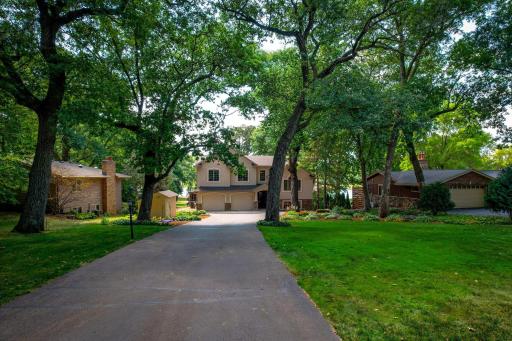 Many mature trees in front and back yard.