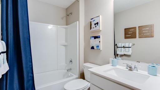 Hall Bath. Photo is of model home. Colors and options may vary. Ask Sales Agent for details.