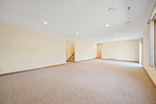 Massive lower level family room offers so many options for uses. There is another huge part of the lower level that is not shown. It is an unfinished space that has been used for storage. It could also be another room, if it were finished.