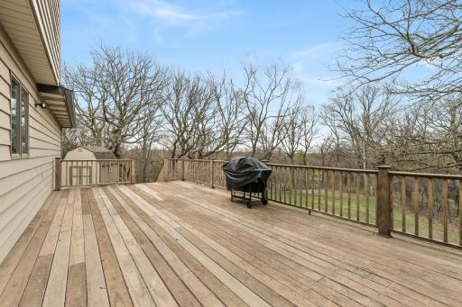 Large deck with hilltop views of golf course