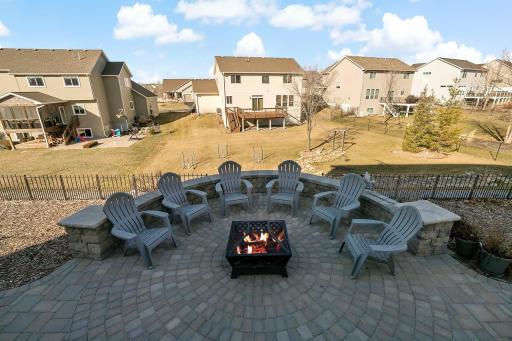 Gather around the fire and enjoy the company or a quite respite. Attention to detail and craftmanship is apparent even down to the last brick in the patio design.