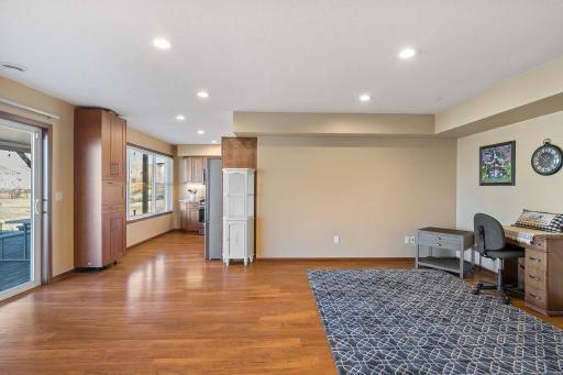 Separate living area in the lower level offers privacy for guests and other family members.