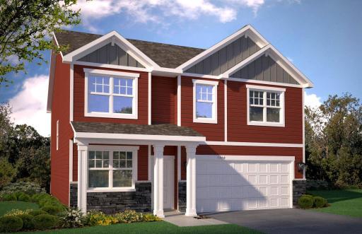This is a market rendering of the Holcombe plan. Although, this IS the actual elevation and style of the home for sale, the colors will be different. The home listed for sale will have a white exterior.