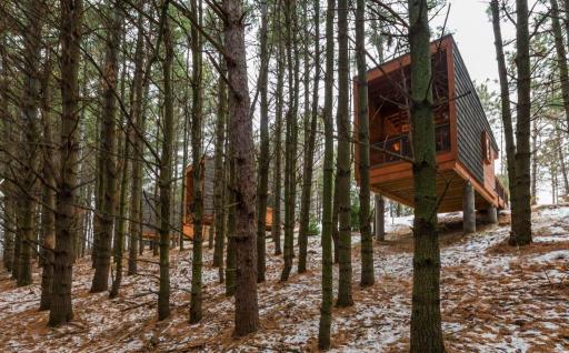 If you are looking for a fun outing, spend a night at the Whitetail Woods.! You can rent a cabin with a prairie or woods view.