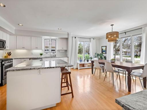 Large center island in this lovely, bright kitchen!