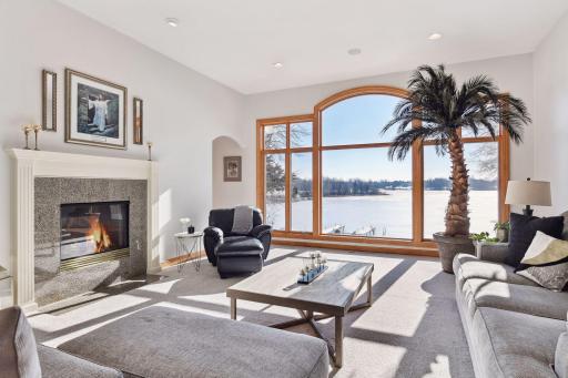 See-through fire place to the hearth room, keeping this room open yet private.