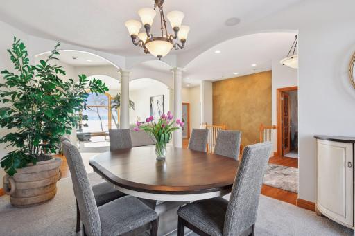 Room for a serving buffet and open to the formal great room, perfect for entertaining!