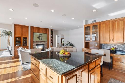 Open to the living area, but set apart from the formal dining and great room.