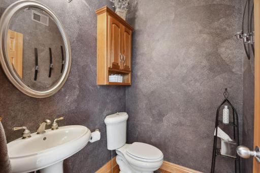 Half-bathroom between the kitchen and great room.
