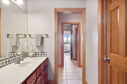 Connected to the 2nd lower-level bedroom through a walk-through bathroom.