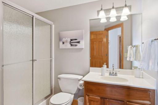 3/4 bathroom conveniently located across from 3rd bedroom.