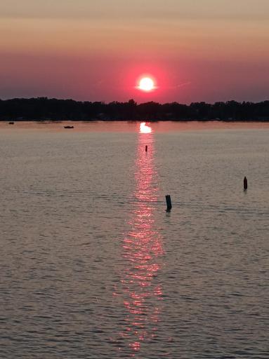 This sunset view is at the end of the short block.