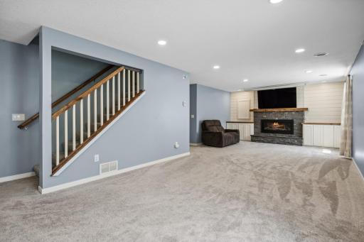 Another view of the lower level family room.